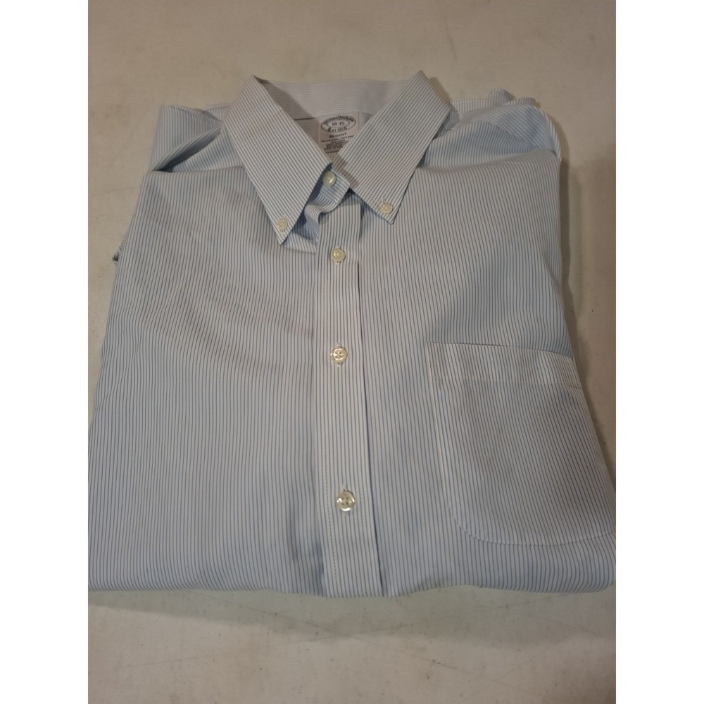 Brooks Brothers Dress Shirts Mens 18-35 Non-Iron Shirts Regent Blue/White(1985